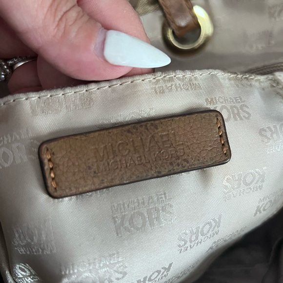 Vintage canvas Michael Kors Tote Purse brown beige - Picture 5 of 5